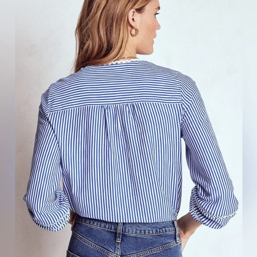 Boden Trim Detail Jersey Shirt XS - Picture 3 of 12